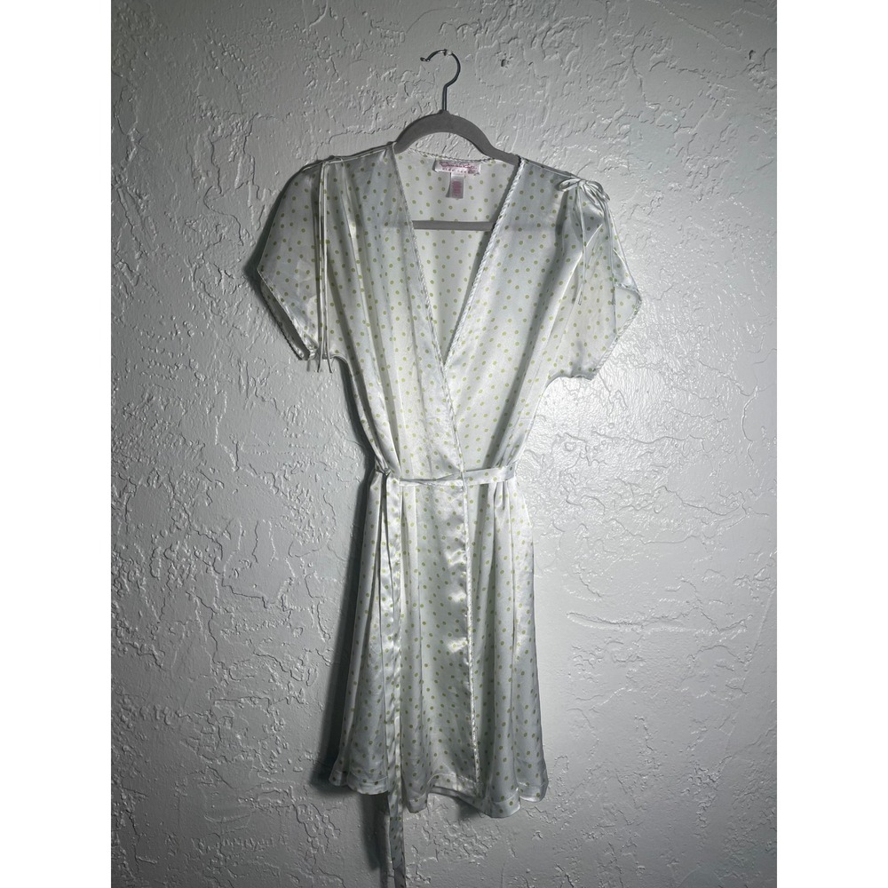 Oscar de la Renta Pink Label Satin Polka Dot Wrap Mini Dress Size Large
